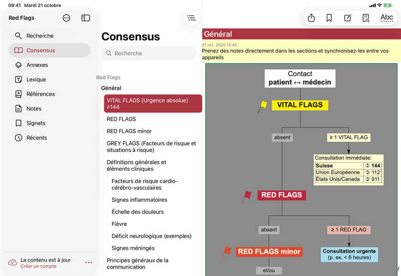 Synchronisation des notes screenshot on iPad