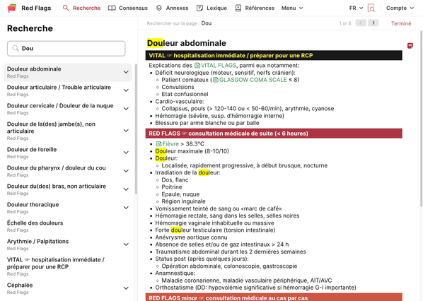 Recherche screenshot on Web